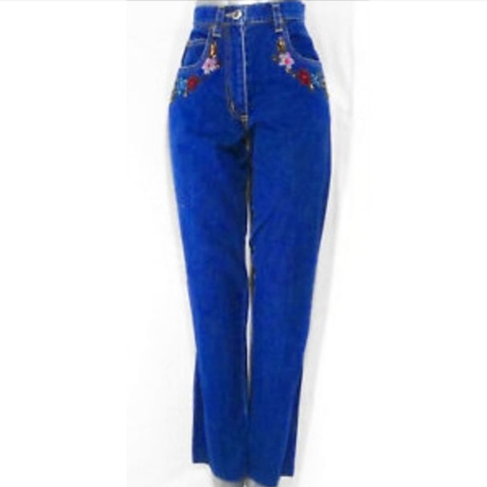 Vintage Carole Little Sport Denim Embellished Jean